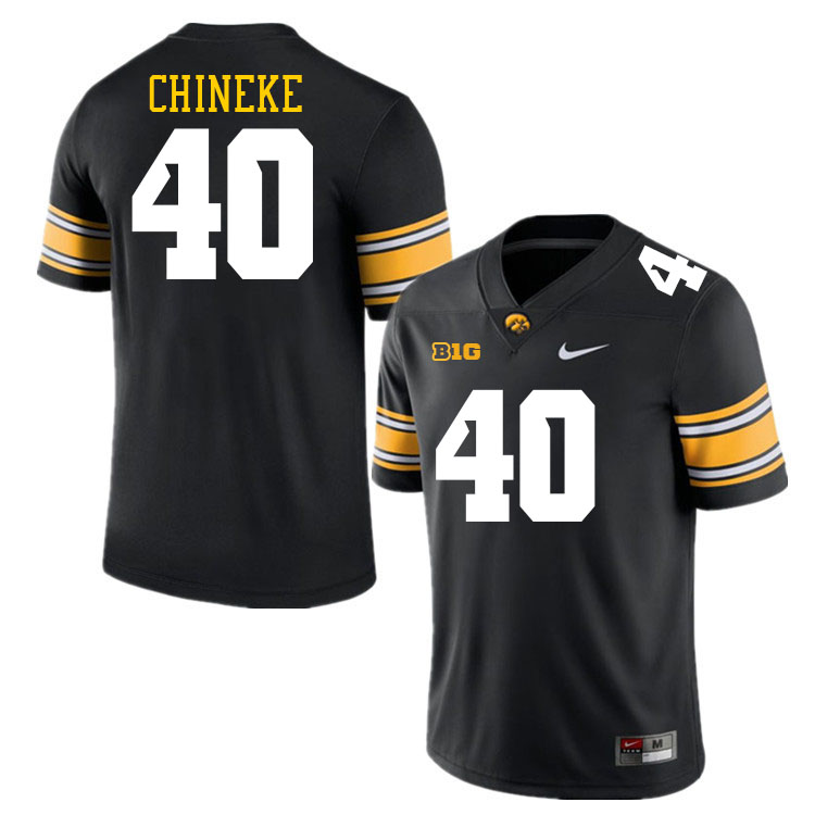 Men #40 Chima Chineke Iowa Hawkeyes College Football Jerseys Stitched-Black